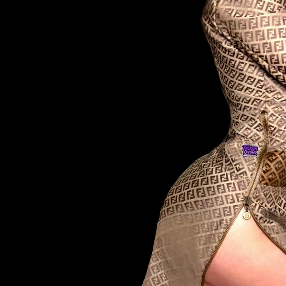 Fendi Trench Coat Vintage Jacket FF Logo Zucca Canvas Zip Up Dress - Picture 4 of 16